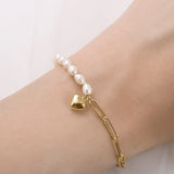 Heartbeat pearl bracelet
