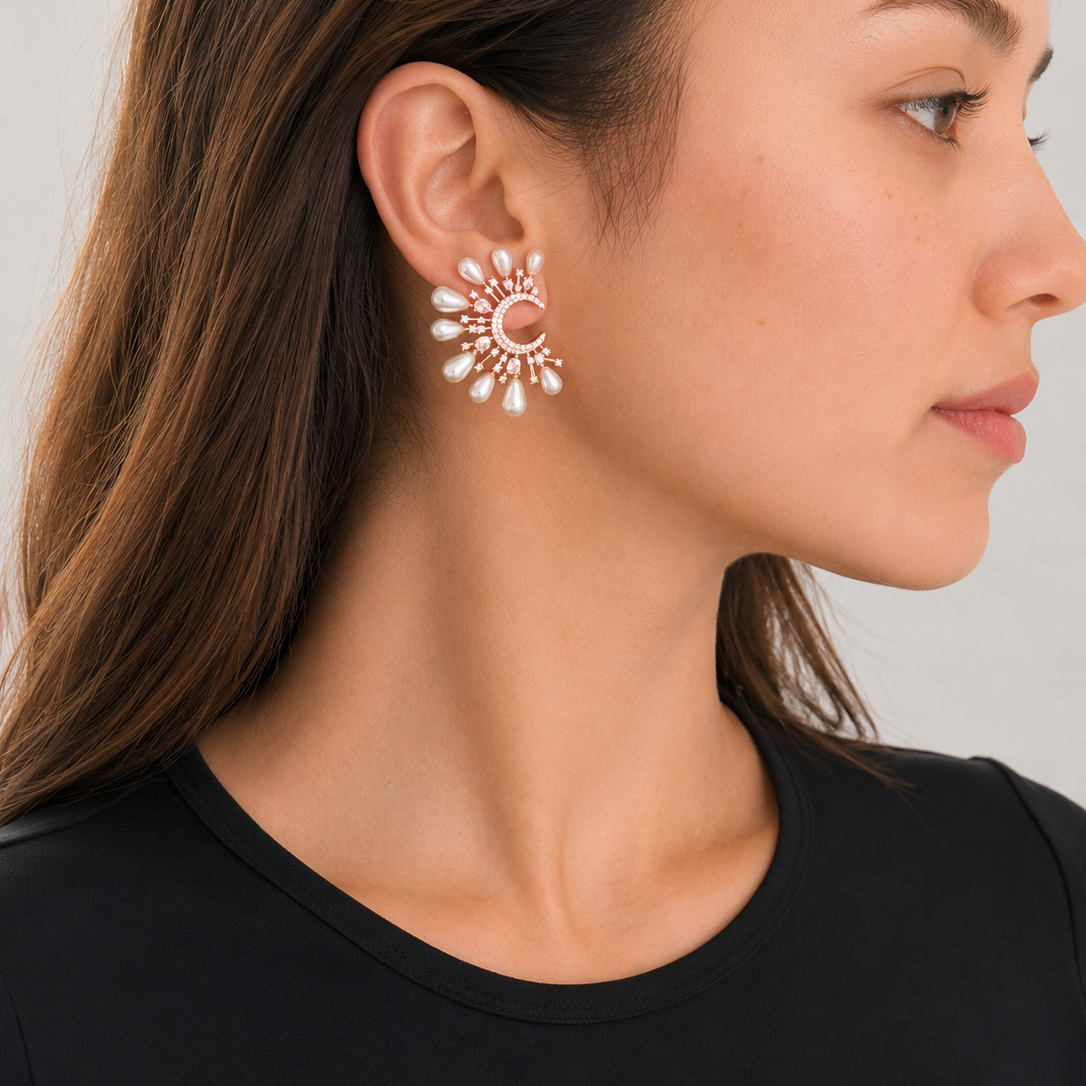 Sunset pearl earrings