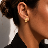 Sculptural gold studs
