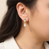 Azure pearl drop earrings