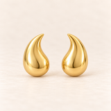 Teardrop gold earrings
