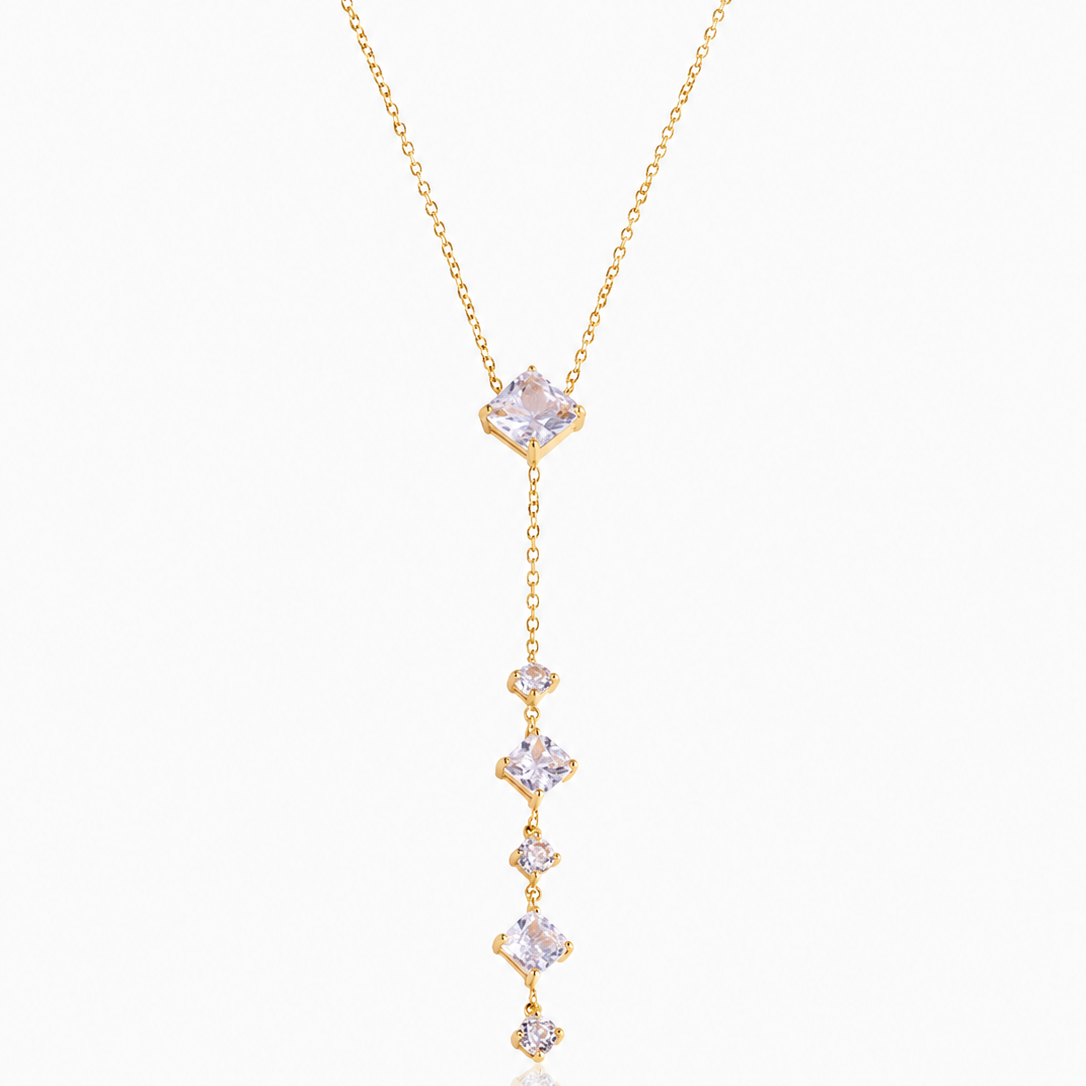 Prism crystal lariat necklace