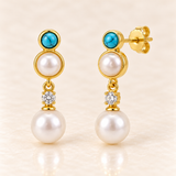Azure pearl drop earrings