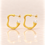 Pearl wave earrings