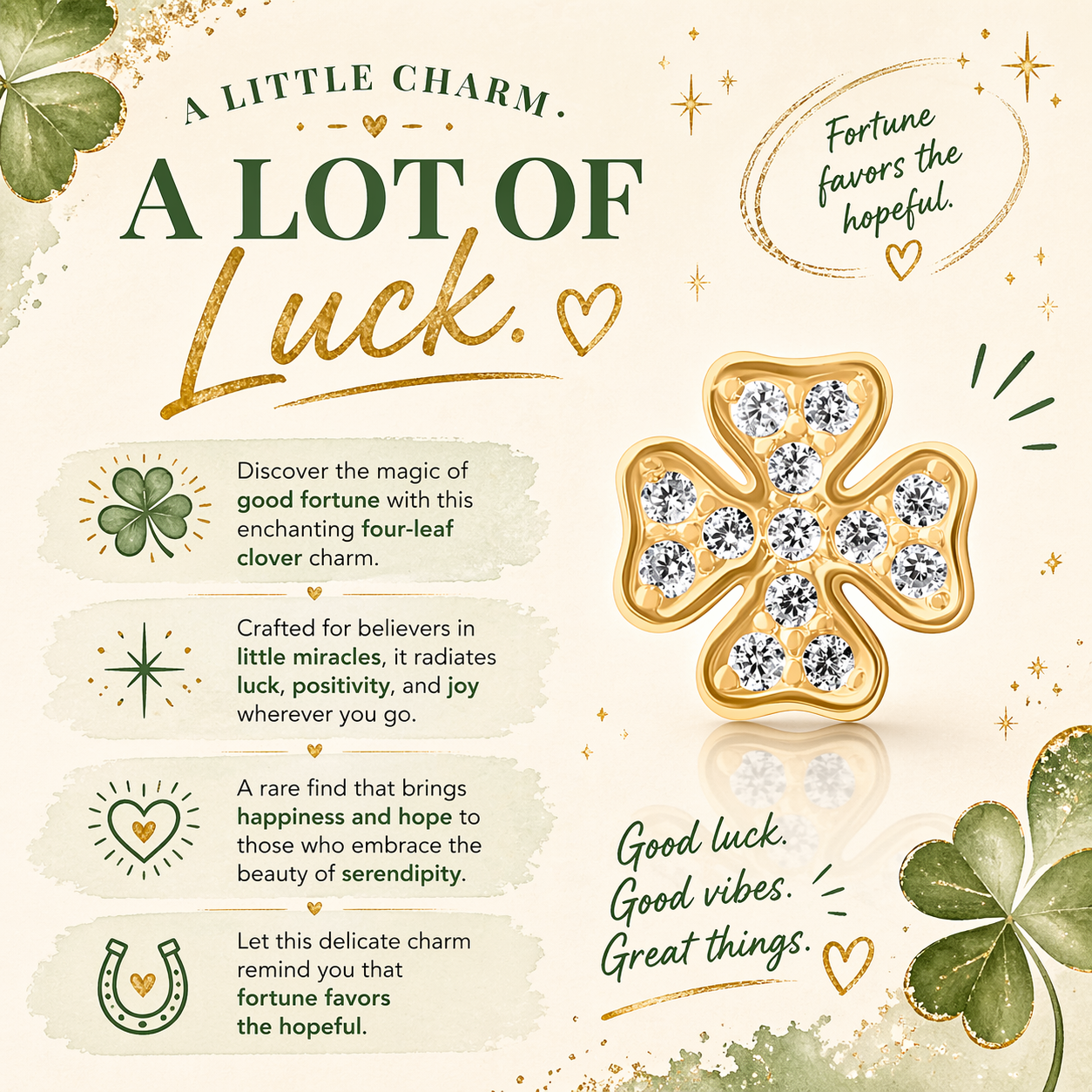 Four-leaf clover charm