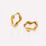 Wave gold hoops