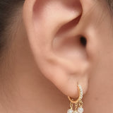 Dainty pearl huggies