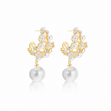 Bloom pearl drops earrings