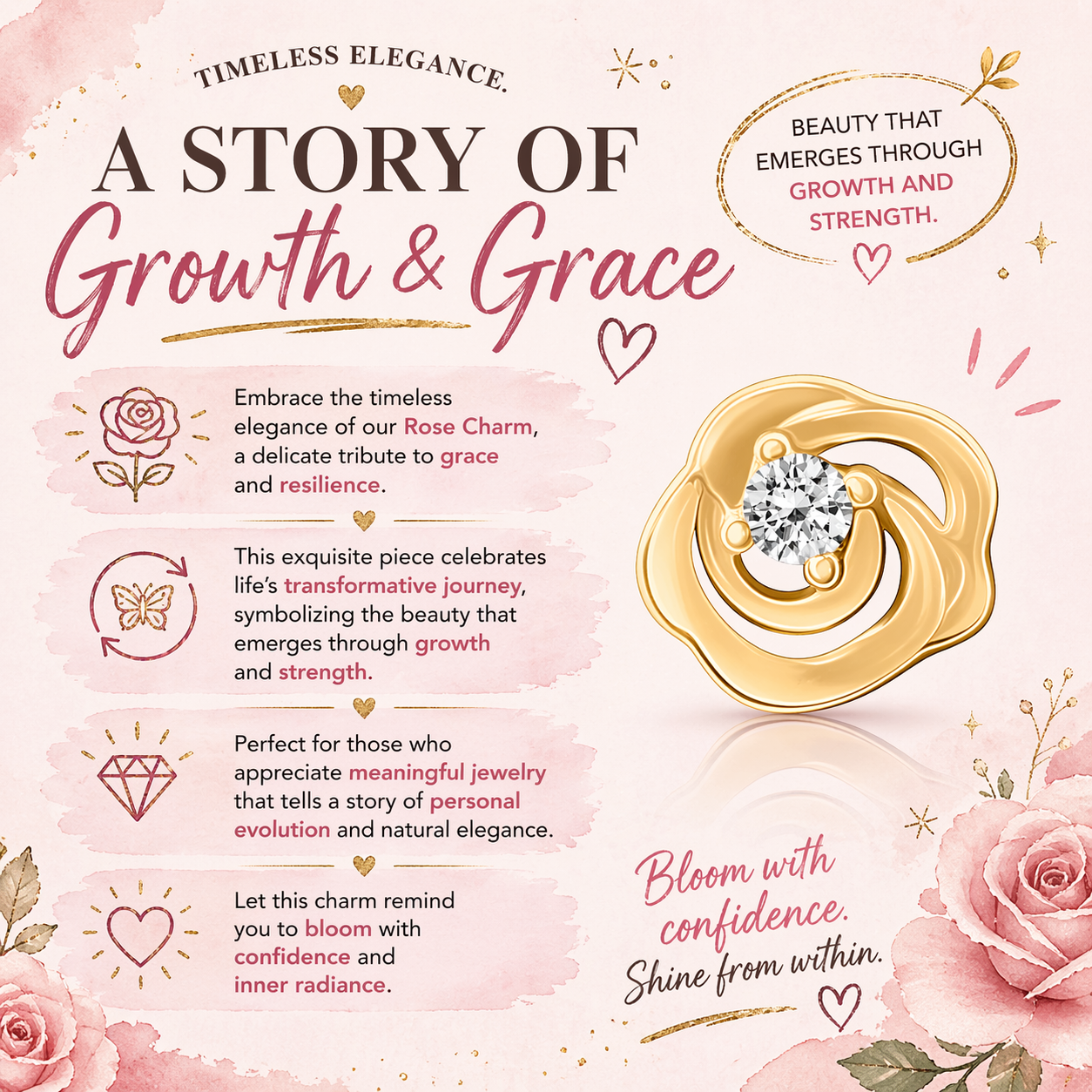 Rose charm