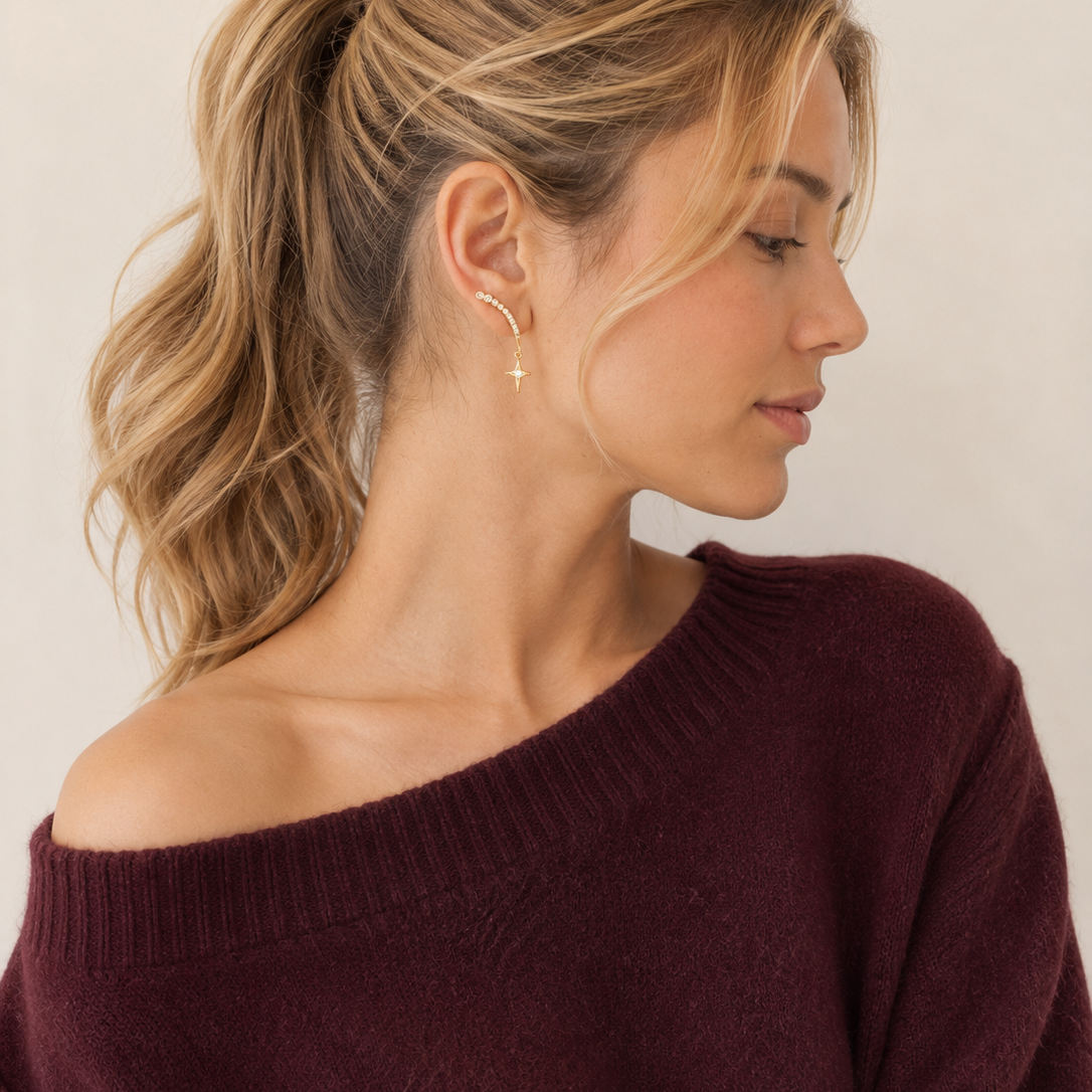 Comet gold earrings