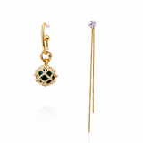 Off-set emerald earrings