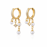 Dainty pearl huggies