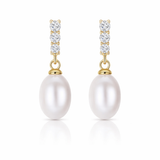 Trinity pearl earrings
