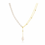 Pearl lariat necklace