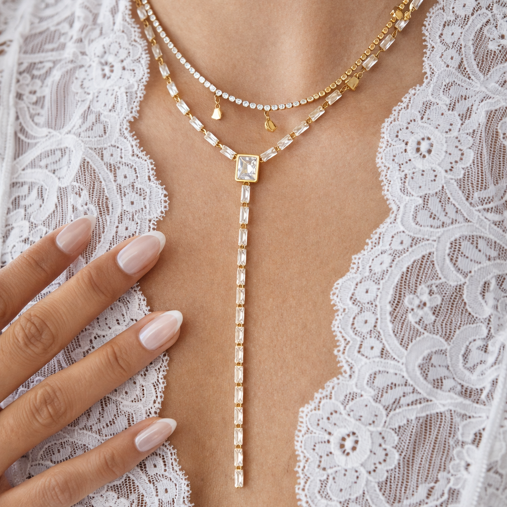 Cubic lariat necklace