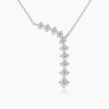 Teardrop tassel silver necklace
