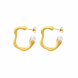 Pearl wave earrings