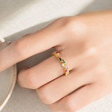 Rainbow dainty ring