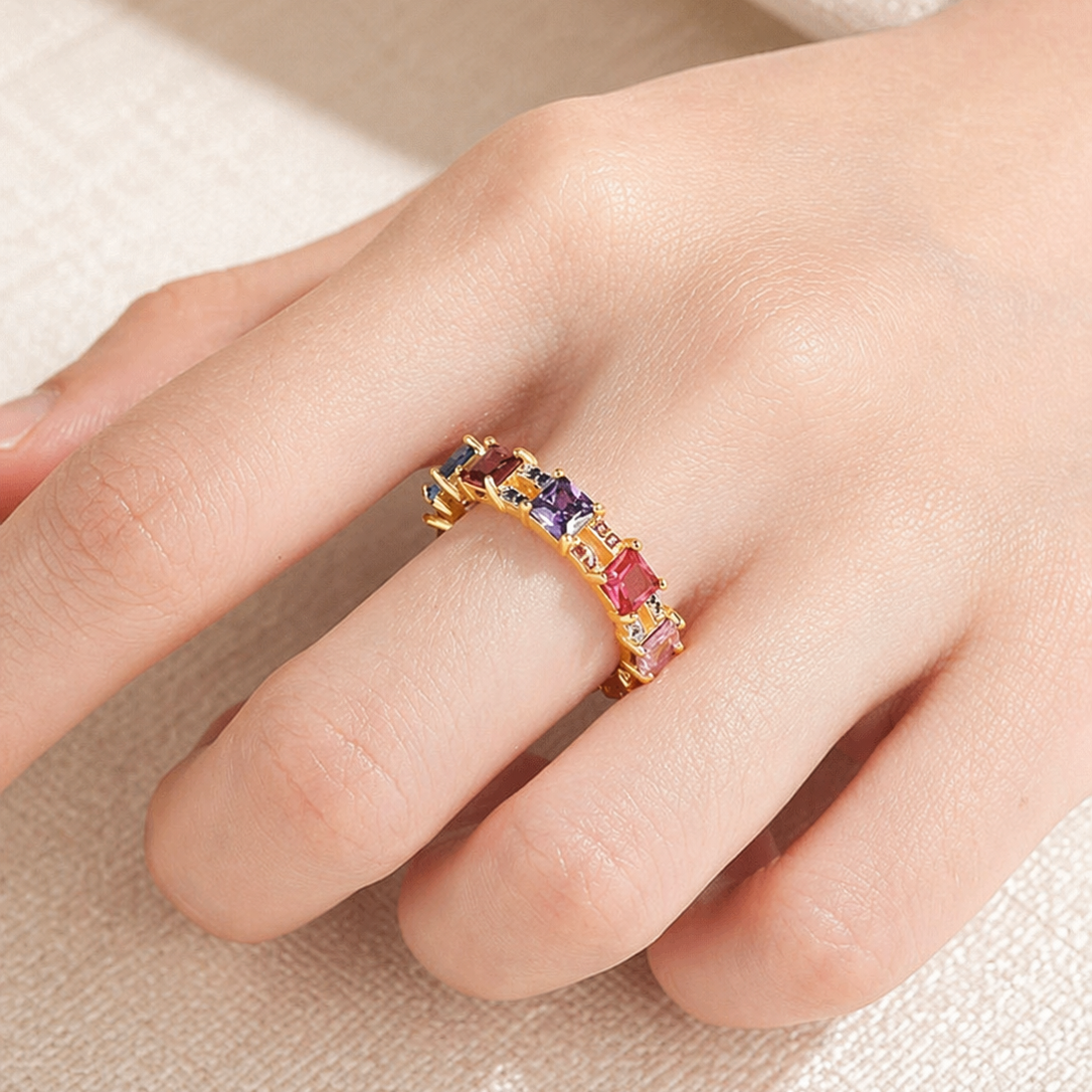 Rainbow embrace ring