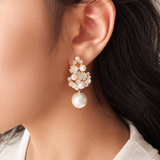 Bloom pearl drops earrings