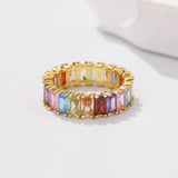 Rainbow baguette ring