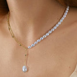 Pearl lariat necklace